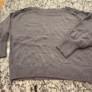 New York & Company Charcoal Sweater with Shoulder Buttons